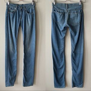 Rag & Bone Denim Blue Paper bag Skinny Pants - Size: 24